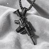 Collana Ciondolo Mitragliatrice per Uomo Stile Rock Hip Hop Gioielli da Festa Regalo