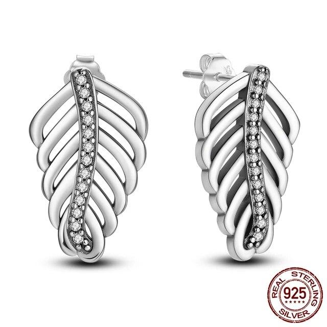 Neue Design Stern Flügel Ohrstecker Creolen für Frauen Freundin Frau Silber 925 Schmuck Geschenk Tropfen Ohrringe
