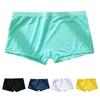 Herren-Boxershorts aus Eisseide, niedriger Bund, elastischer Bund, glatte Führung, Shorts, Unterwäsche, einfarbig, U-konvex, ultradünn, Höschen