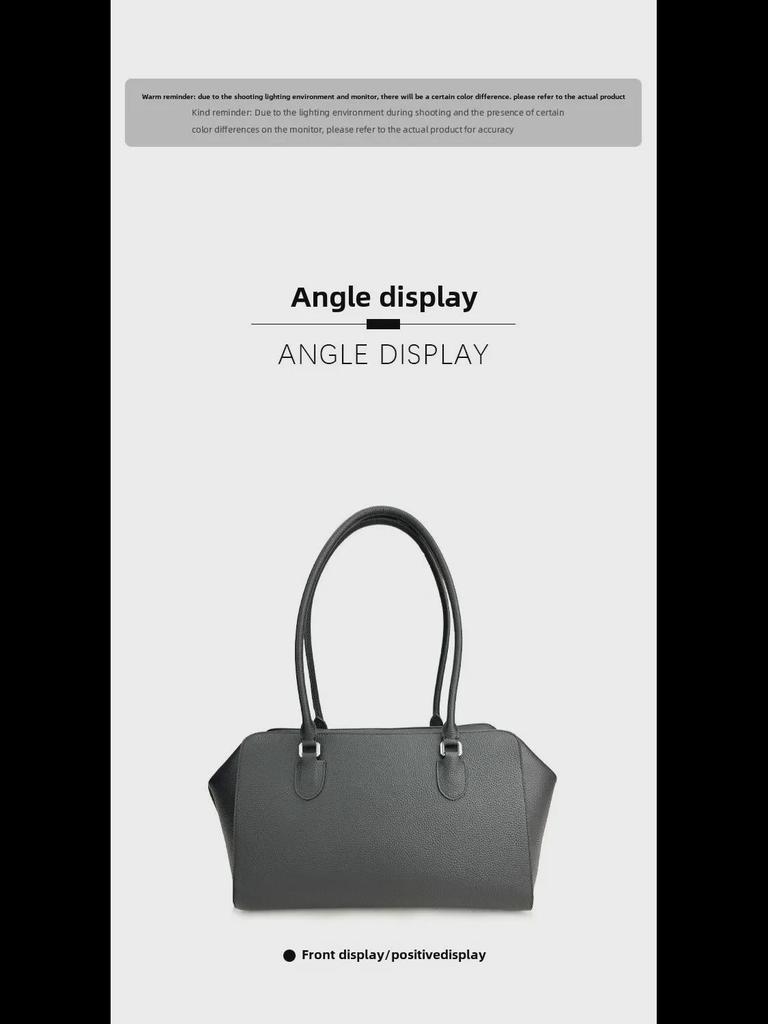 2024 Autumn High-End Urban Women's French Cowhide Tote Shoulder Bag