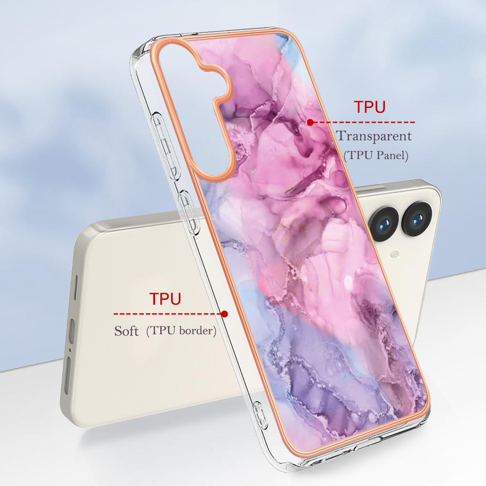 YB IMD Series-16 Style-E For Samsung Galaxy S24 Marble Case 2.0mm TPU Anti-Scratch Phone Cover