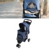 Pet Stroller Foldable Breathable Visible Mesh Dog Cat Carrier Cart with Storage Basket and Cup Holder for Outdoor