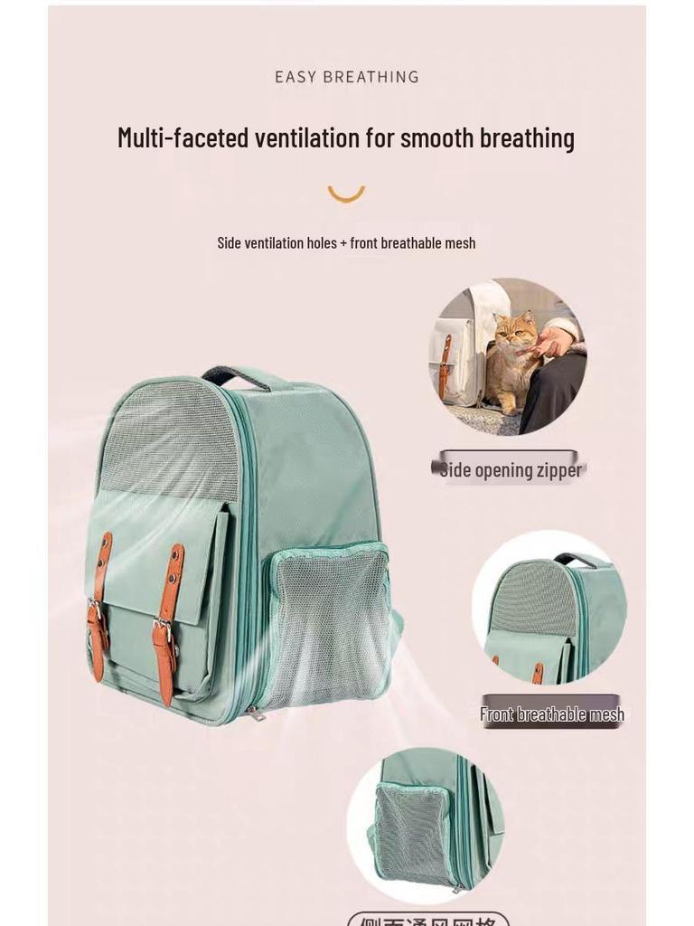 Foldable Transparent Cat Backpack - Portable Double Shoulder Outdoor Carrier