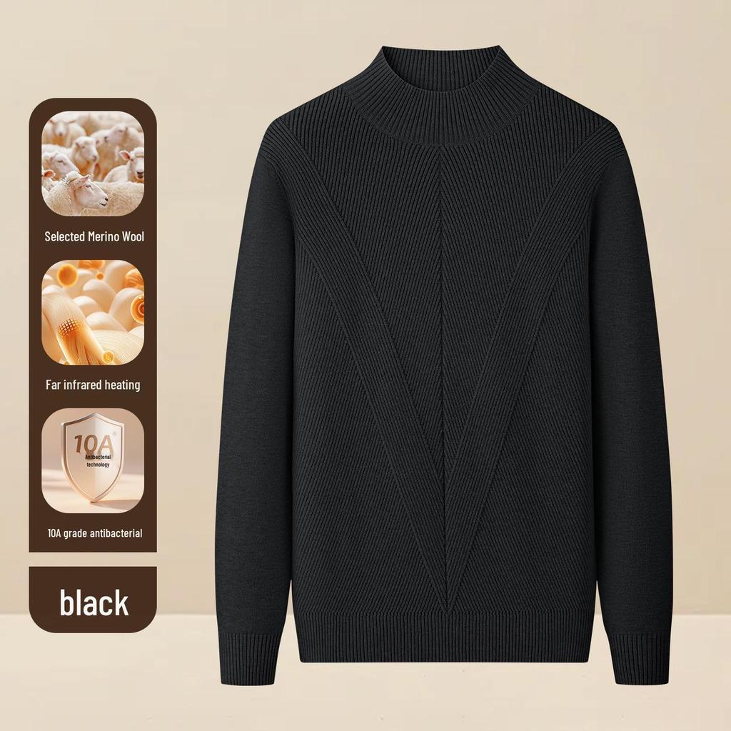 Men's Wool Modal Knitwear: Half-High Neck Textured Base Layer for Autumn/Winter 2026