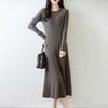 Women Sweater Dress 100% Wool MODERN NEW SAGA O-neck Knit Long Pullover Winter Jumpers Wool Long Dress Female