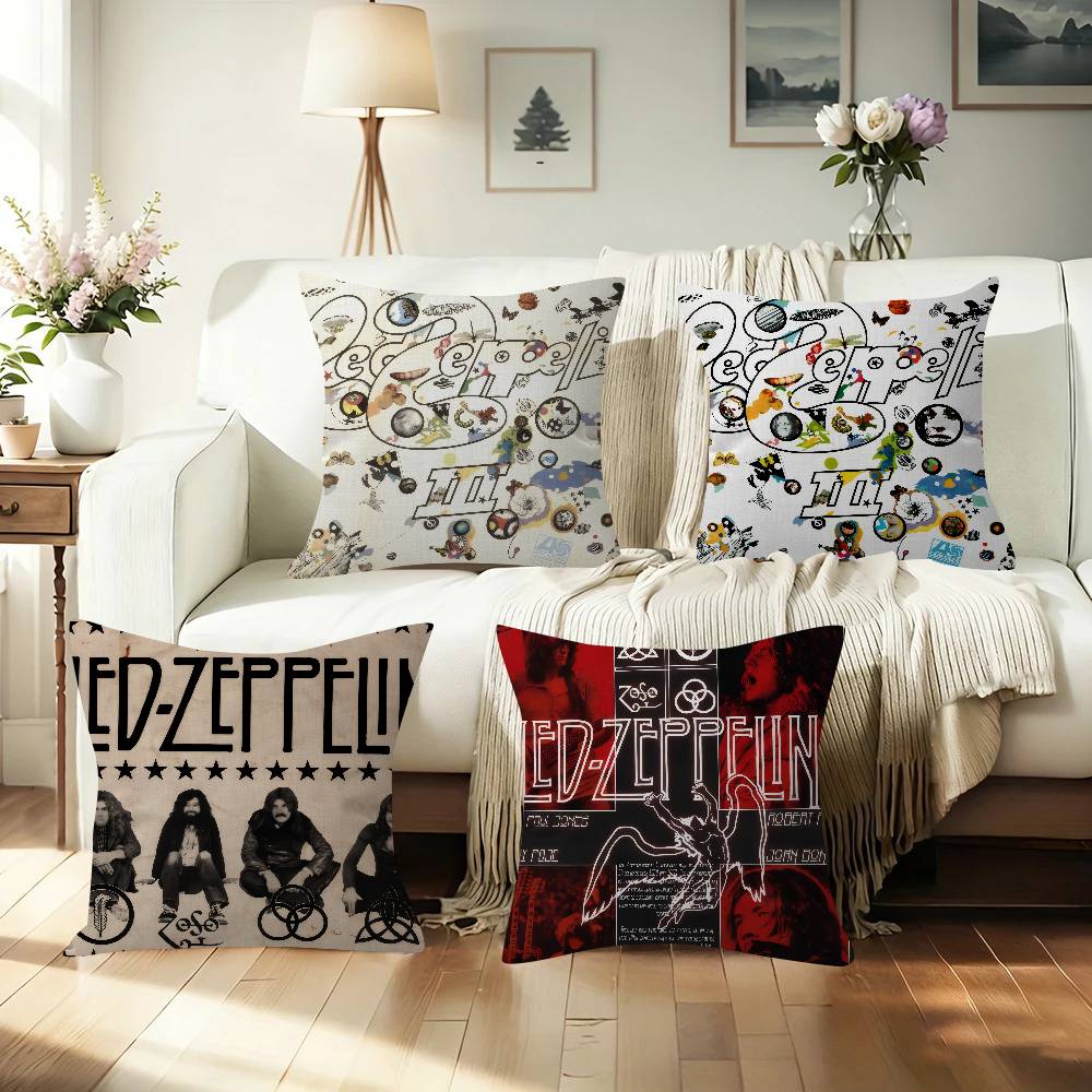 Fine Glasses Unisex Band L-Led Album Z-Zeppelin Cushion Cover Decorative Pillow Sofa Home Decor Case Pillow Cases