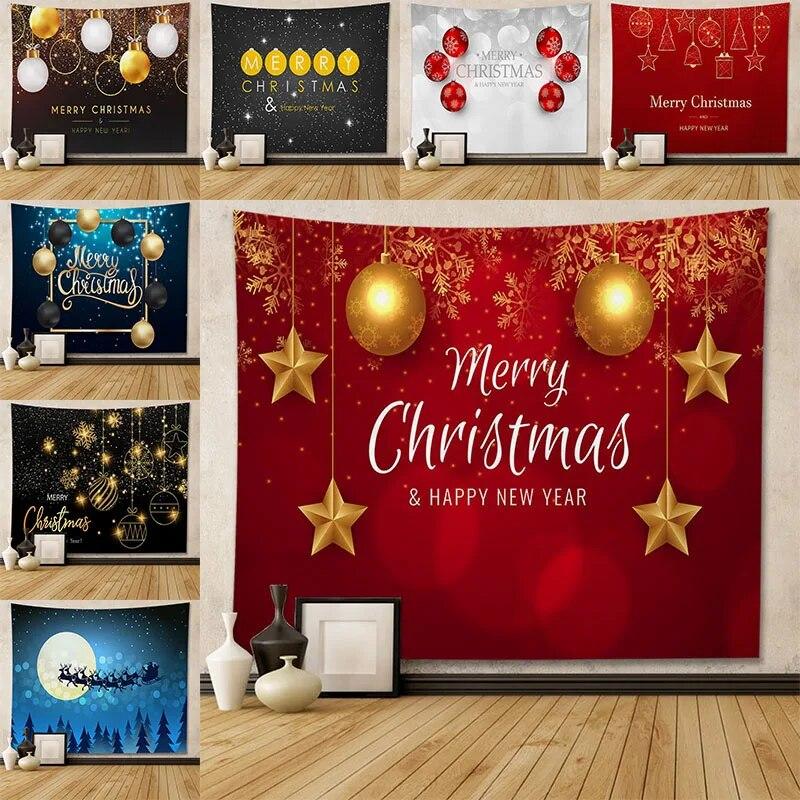 

Christmas home decoration tapestry Merry Christmas and Happy New Year tapestry wall hanging living room room wall art decoration