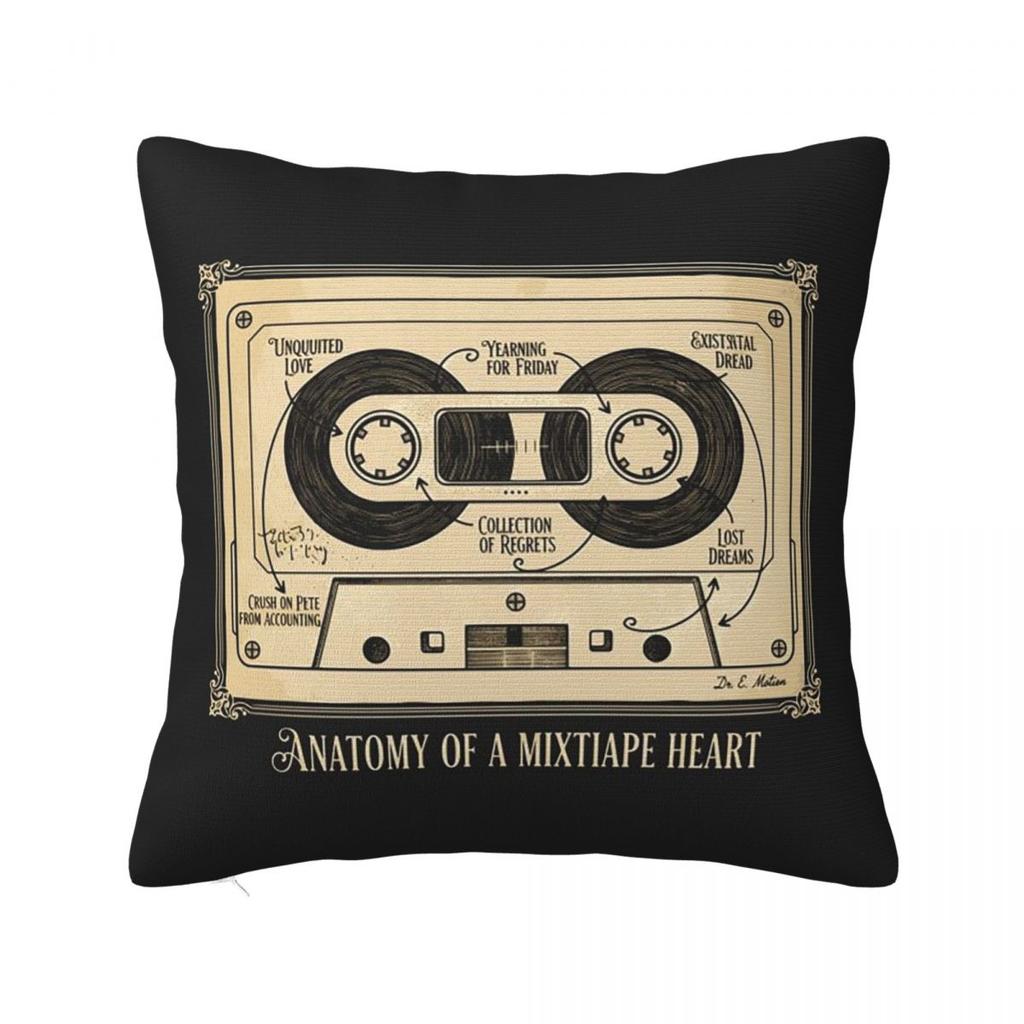 Retro Speaker Piano Rock Black White Square Pillowcase Cushion Cover Pillow Case Throw Pillow Cover for Home Sofa Living Room