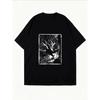 White Oversized T Shirt With Abstract Floral Print For Casual Wear