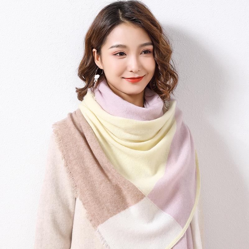 Pure wool women's scarf casual fashion trend autumn scarf autumn and winter Jie warm extended knitted shawl