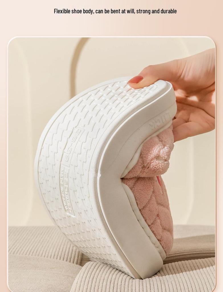 2025 Women's and Men's Cotton Slippers: Autumn/Winter Warm, Non-Slip, Thick-Soled, Plus Velvet, Wear-Resistant.