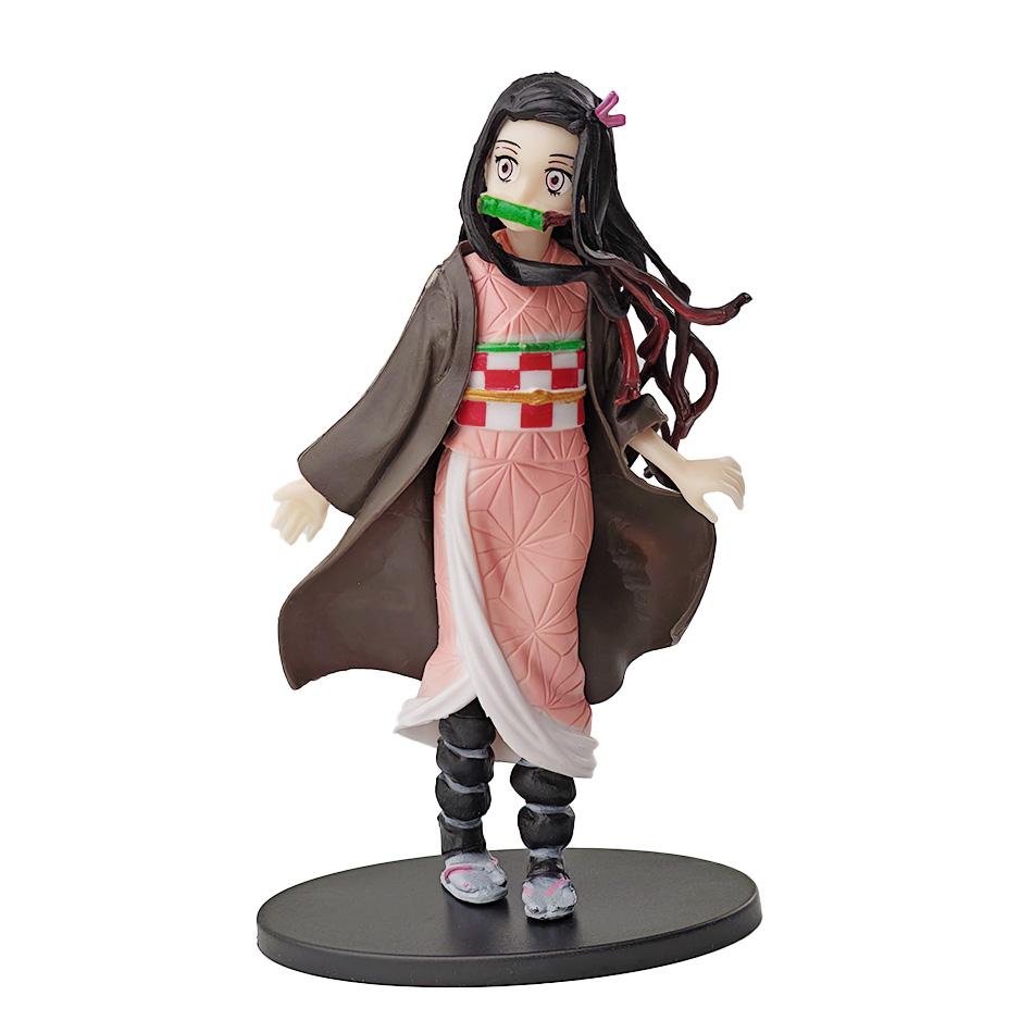 Anime Demon Slayer Kimetsu no Yaiba Figur Kamado Tanjirou Actionfigur Agatsuma Zenitsu Nezuko Krieger PVC Modell Spielzeug black