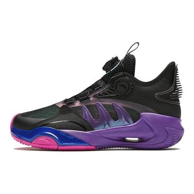 Kids Comfortable Daily Non-Slip Mid-Top Basketball Shoes Kids Sneakers Black Purple A312411107-4