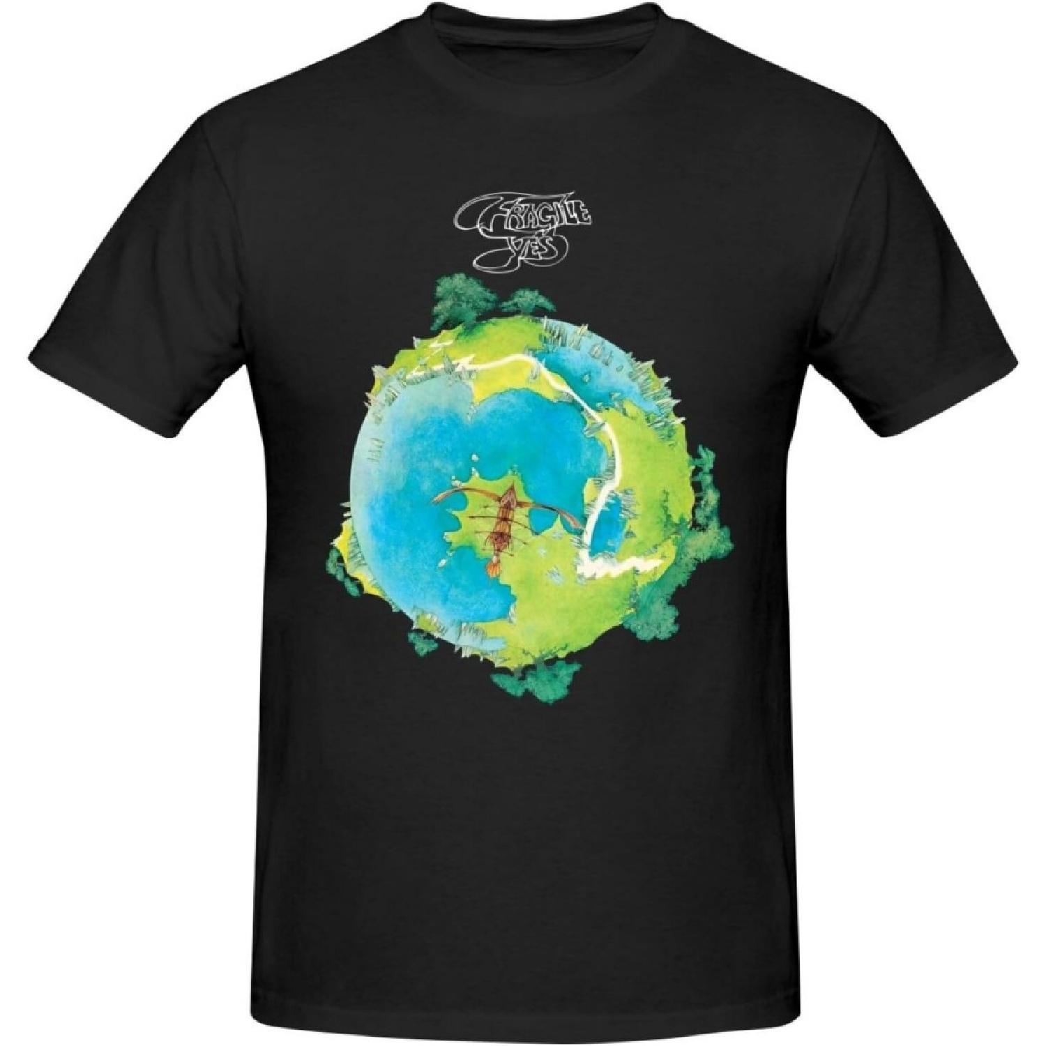 

JOISOMI Men s T-Shirt YES Rock Band Crew Neck T-Shirt Cotton Casual Athletic Men s Running Shirts(2) XXXXXL різнокольоровий