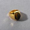 Maillard Style Medieval Store Jewelry Natural Tiger Eye Gem Ring Women'S Retro Niche Design Gold Ring