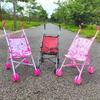 1Pcs Durable Interactive Dolls Pram Stable Baby Stroller With T-Shaped Belt Baby Doll Stroller Toy Pretend Play Doll Accessories
