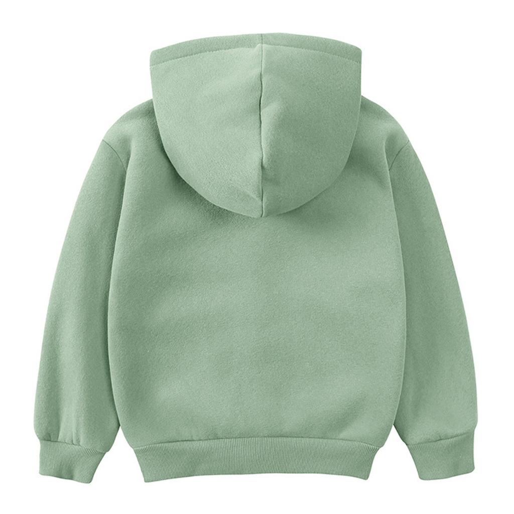 Children's Fashion Color Long Sleeved Casual Jacket Zipper Hoodie Sweatshirt Jacket