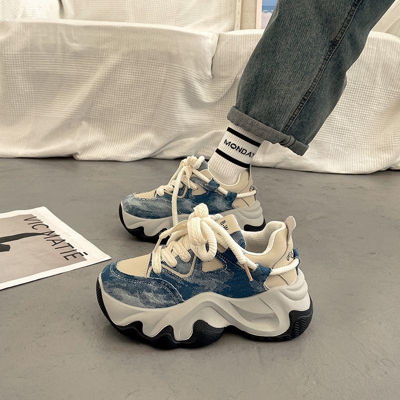 

Thick-soled heightening dad shoes women s shoes autumn 2025 new lightweight breathable shoes women s skirt trendy sports shoes 35