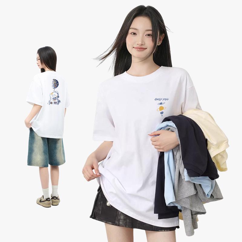 

Men s and Women s Short-Sleeve Korean Casual Print Top XL (70-77.5 kg)