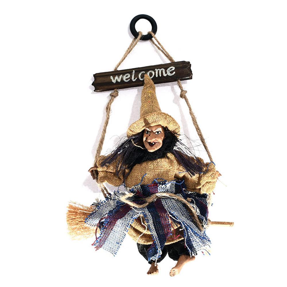Buy Vintage Witch Broom Hanger Door Halloween Ghost Decoration Hanger ...
