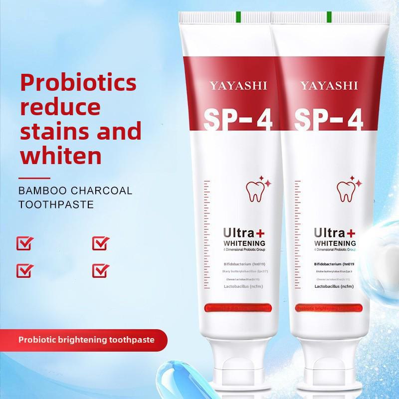 Douyin Style SP-4 Probiotic Whitening Toothpaste for Fresh Breath & Yellow Teeth Stains - Family Pack, Unisex, 120g