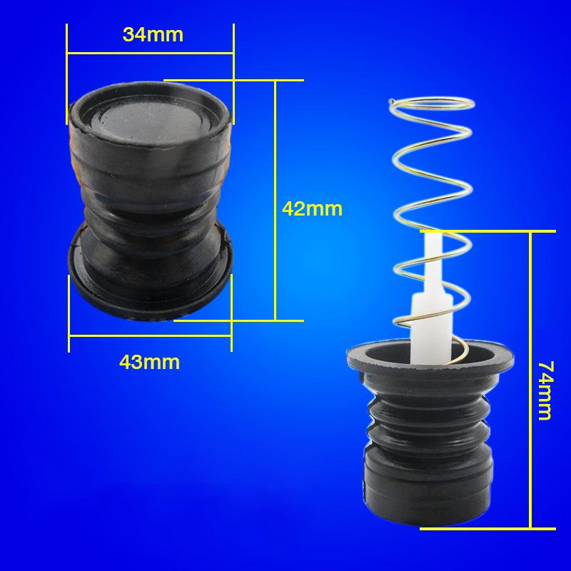 Univerzální zátka vypouštěcího ventilu vody pračky, pružinové armatury pro utěsnění vody