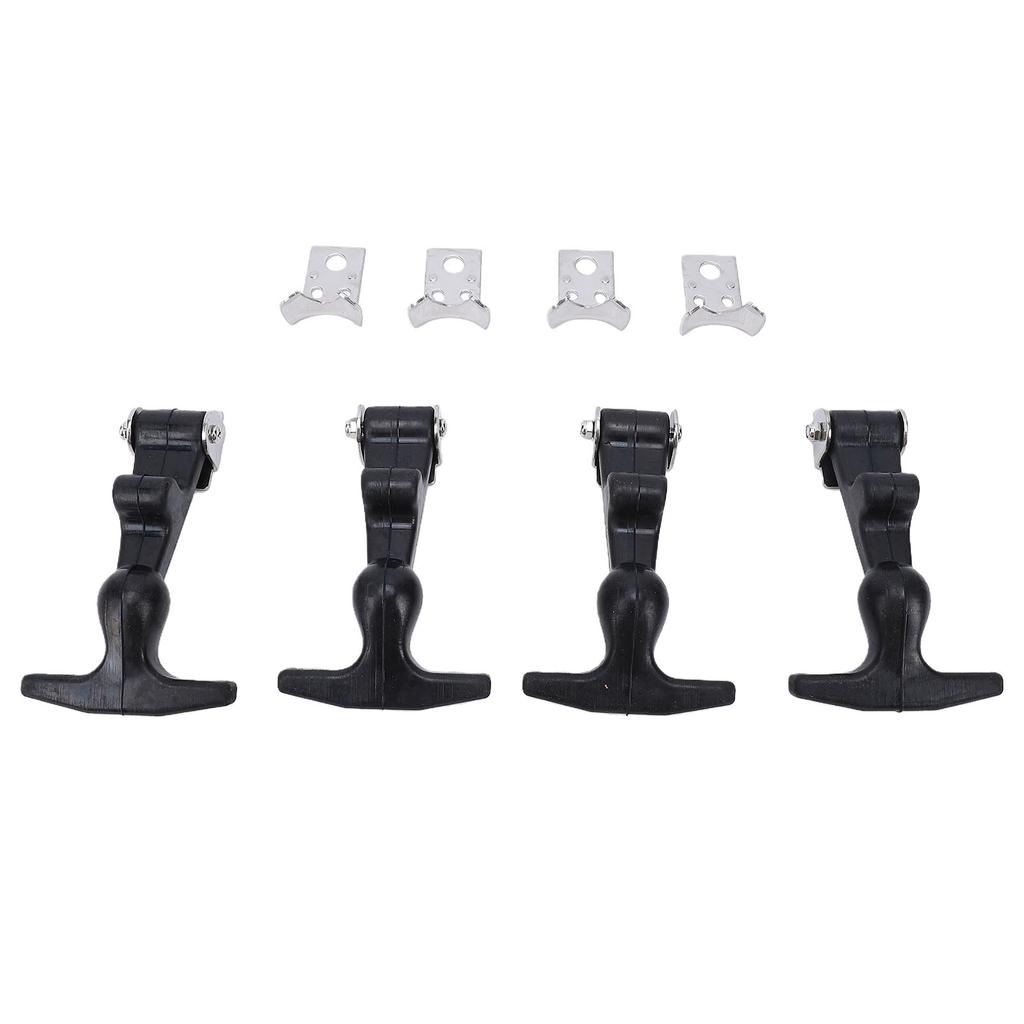 4Pcs Elastic Stainless Steel Rubber Hood Catch Flexible T Handle Hasp Rubber Flexible Draw Latches with Brackets for