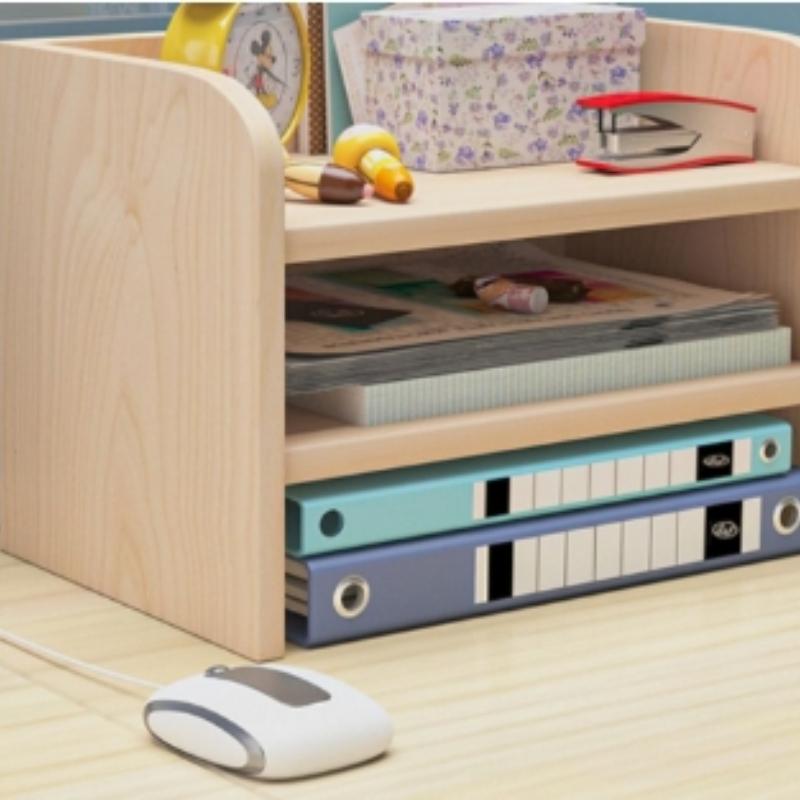 Modern Office Desk Organizer Multilayer Document Holder Bookshelf Storage Rack Workspace Paper Tray Station
