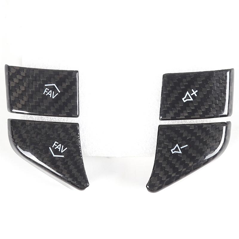 Real Carbon Fiber For Chevrolet Corvette C8 Z51 Z06 - Car Steering Wheel Button Cover Sticker Interior Accessories