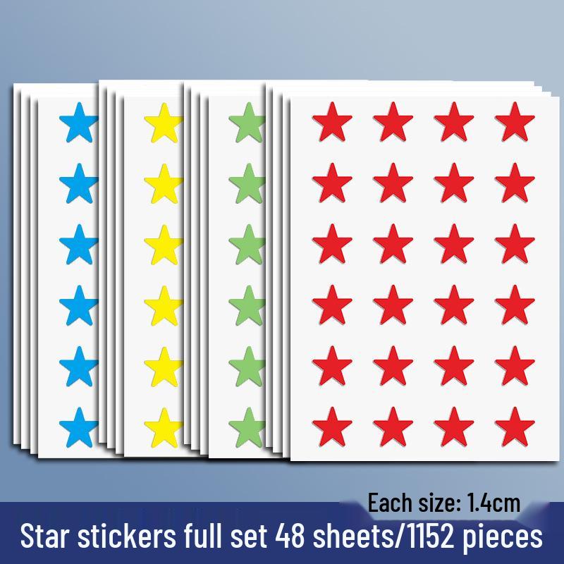 Yellow Star Reward Stickers for Kids - Smiley Face for Self-Discipline & Praise In Elementary School