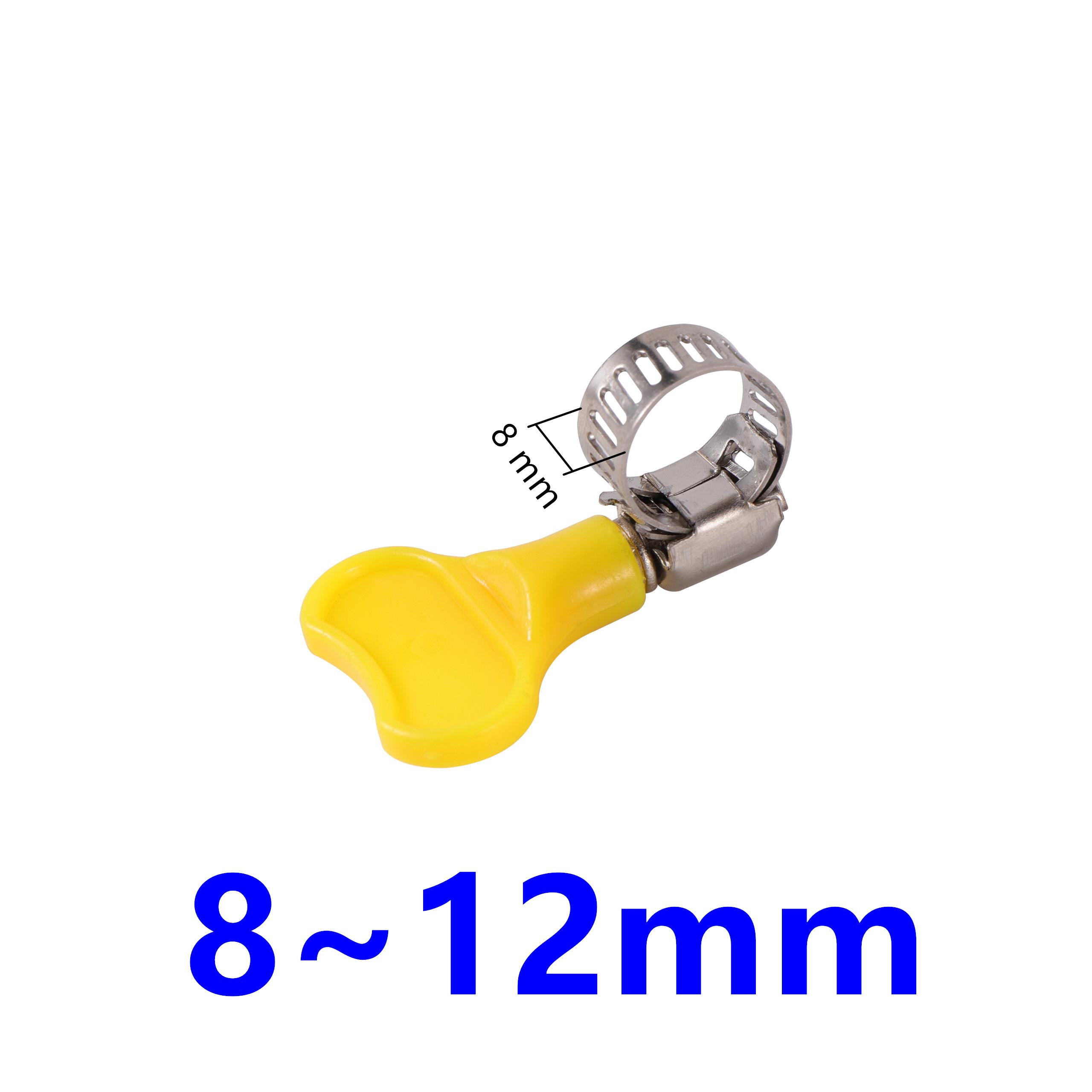 

8~38mm Adjustable Hose Clamps Pipe Fastening Clips Plastic Handle Hand Wriggle Tubing Fastener Faucet Adapter Worm Drive Clamp