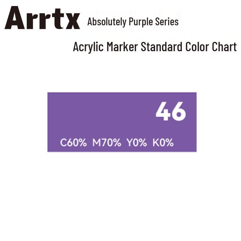 Arrtx Ataishi Akrylový marker s měkkým hrotem, Jeden kus, Absolutní fialová, Styl A/B, 30 barev, Voděodolný, Rychleschnoucí, Krycí.