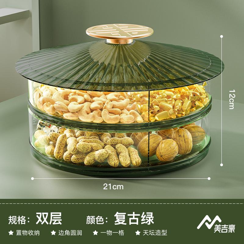 Plastic Dried Fruit Box Squirrel Cover Round Snack Tray Candy Box Food Organizer Melon Seed Nut Dried Fruit Plate Storage Boxes