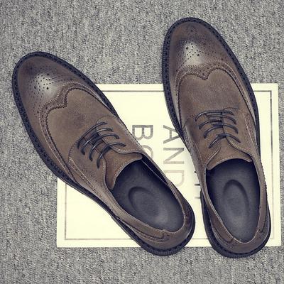 Modische handgefertigte Herren-Oxford-Schuhe mit Flügelkappe, graues Leder, Brogue-Schuhe für Herren, klassische Business- und formelle Schuhe für Herren, Größe 56