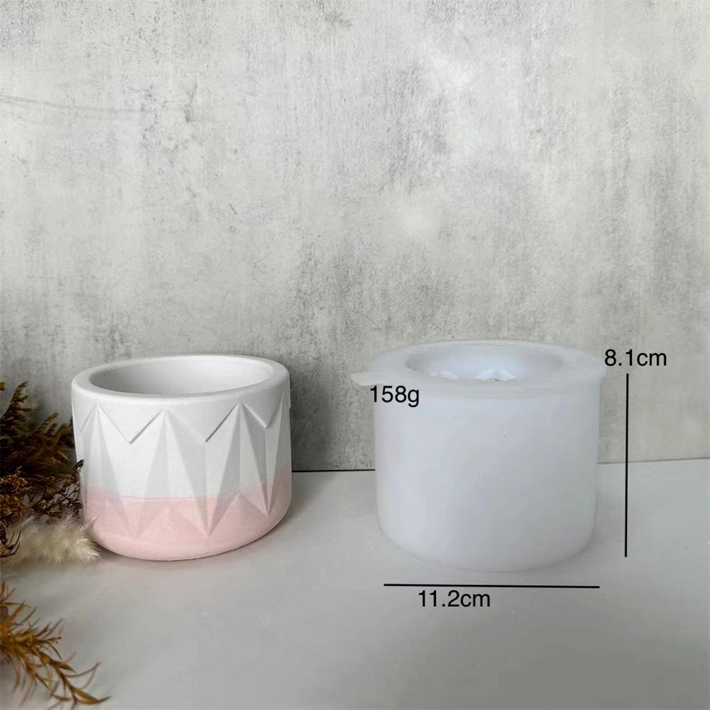 Round Patterned Flower Pot Plaster Mold Potting Cement Plaster Mould Resin Drip Mirror Mould Silicone Mold for Concrete