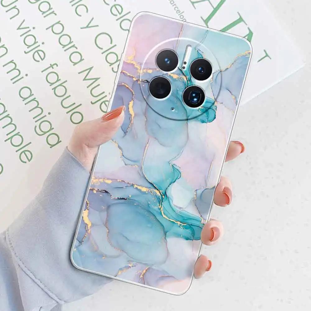 For Huawei Mate 50 Pro Case Cover Marble Transparent Silicone Soft For Mate 50 Phone Fundas Case For Mate 50e Coque Shell Bumper Mate 50 Pro