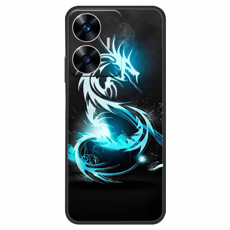 Phone Cover For Realme C55 Case Black Silicone Fundas For Realme C55 RMX3710 TPU Soft Back Coque Star Painted on RealmeC55 C 55