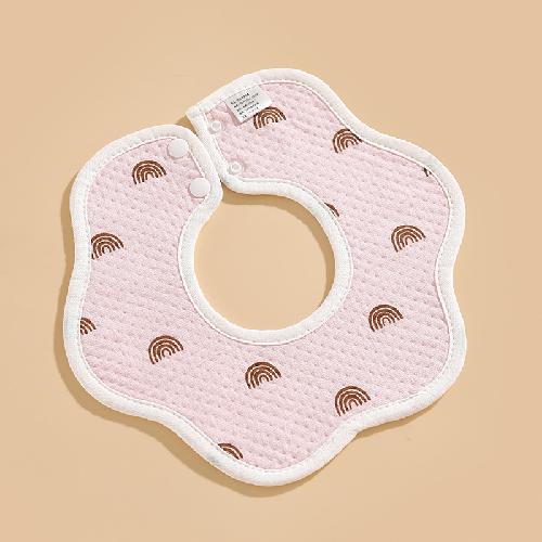 Ins Double-sided Cotton Waterproof Bib Crepe 360-degree Rotating Saliva Towel Children's Breathable Gauze Baby Bib