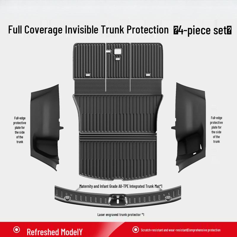 Upgraded TPE Trunk Mat Set for Tesla Model Y3 - Front & Rear Trunk, YL Interior Accessories