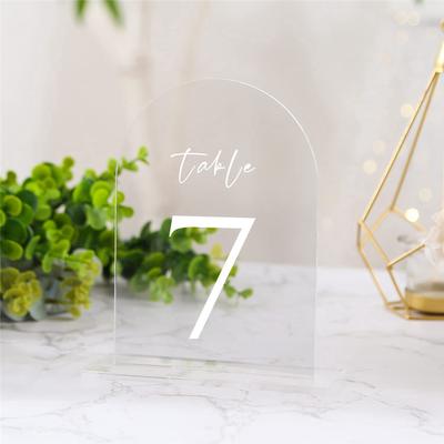 2025+ 5Pcs Transparent Blank Arched Acrylic Wedding Table Signs DIY Party Birthday Party Seating Signs