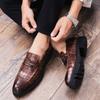 New Men's Business Dress Leather Shoes Luxury Fashion Groom Wedding Shoes Men England Style Casual Shoes
