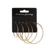 Set of 3 Pairs of Gold Hoop Earrings Women's Jewelry Set Gift Fashionable