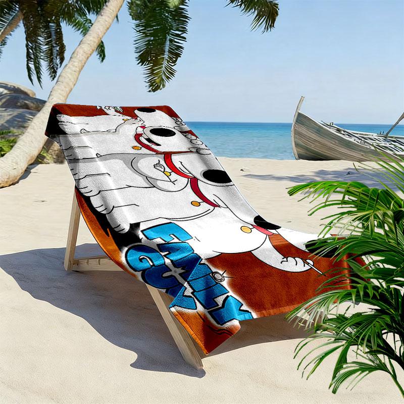 Brian Print Beach Towel, Large Soft Quick Dry Towel for Beach Camping Swimming