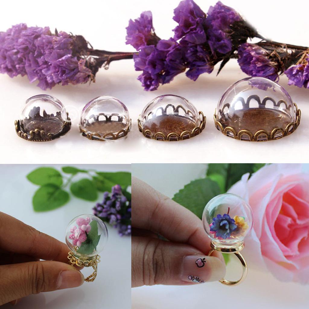 Globe Glass Bottle Pendant Locket 20mm Ball 5mm Mouth 10PCS Clear