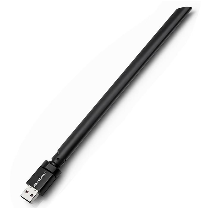 Qoltec External Network Card | USB Wi-Fi Adapter with 6dBi Antenna | N Standard | USB 2.0 | 150Mb/s | 2.4GHz