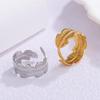 Bohemian Leaves Stainless Steel Women's Ring - Non-Fading, Light Luxury Titanium Jewelry