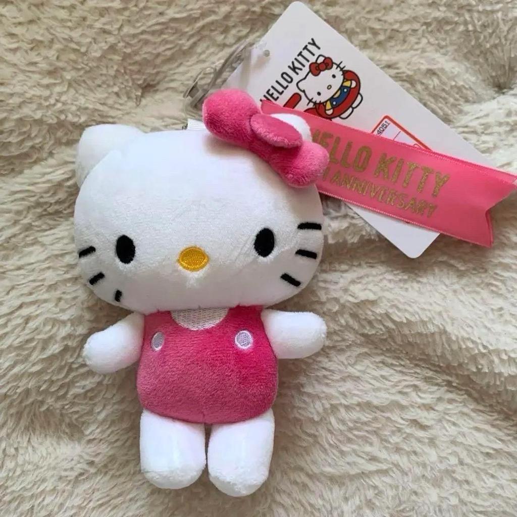 50-årsjubileum Hello Kitty Docka Hänge Nyckelring: Damryggsäck i svart läderaccessoar