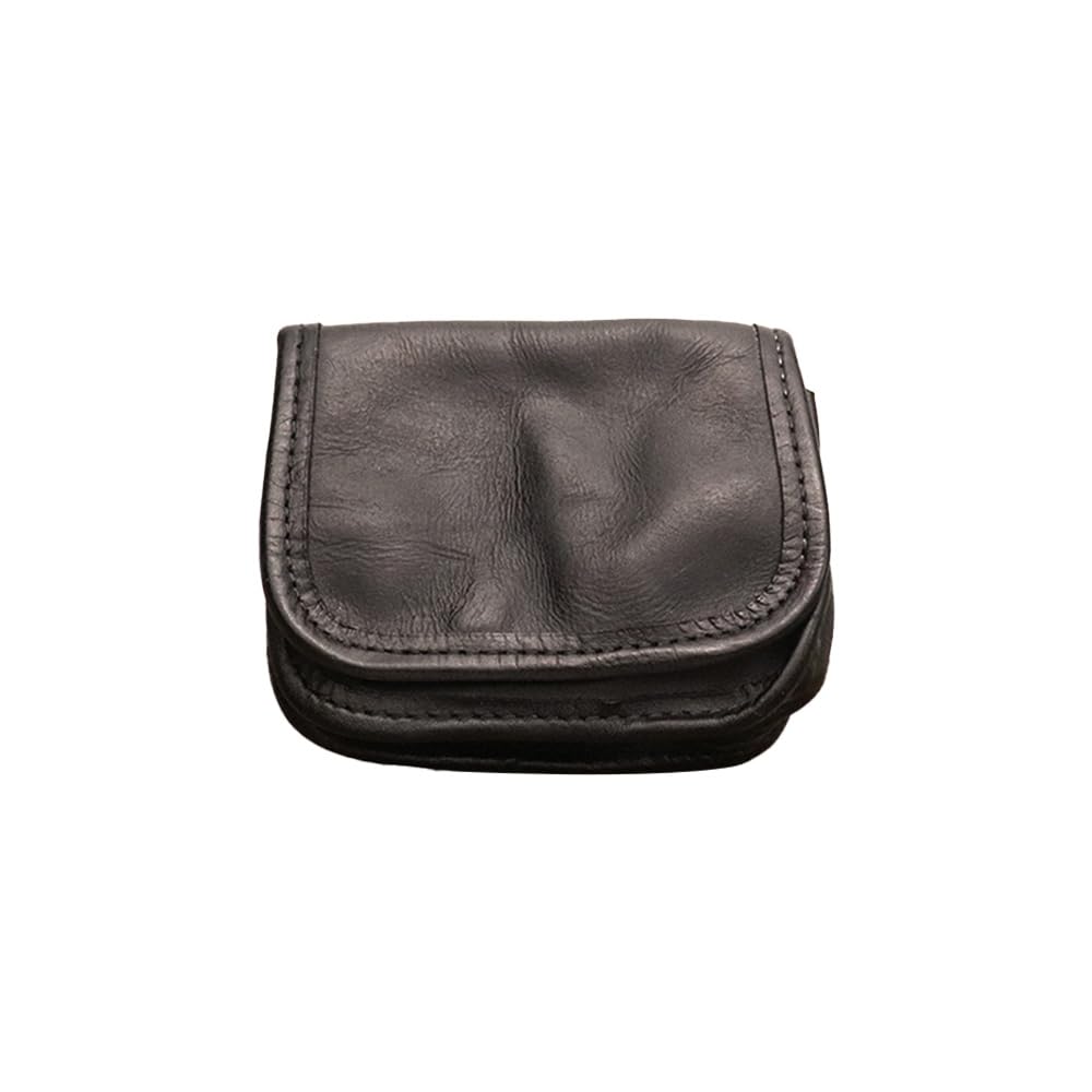 

Three Whatna Tanned Natural Cowhide Leather Coin Case for Men and Mini Small Card Genuine Leather Earphone Storage Case SG814 Antique-Style Purse/Coin чорний