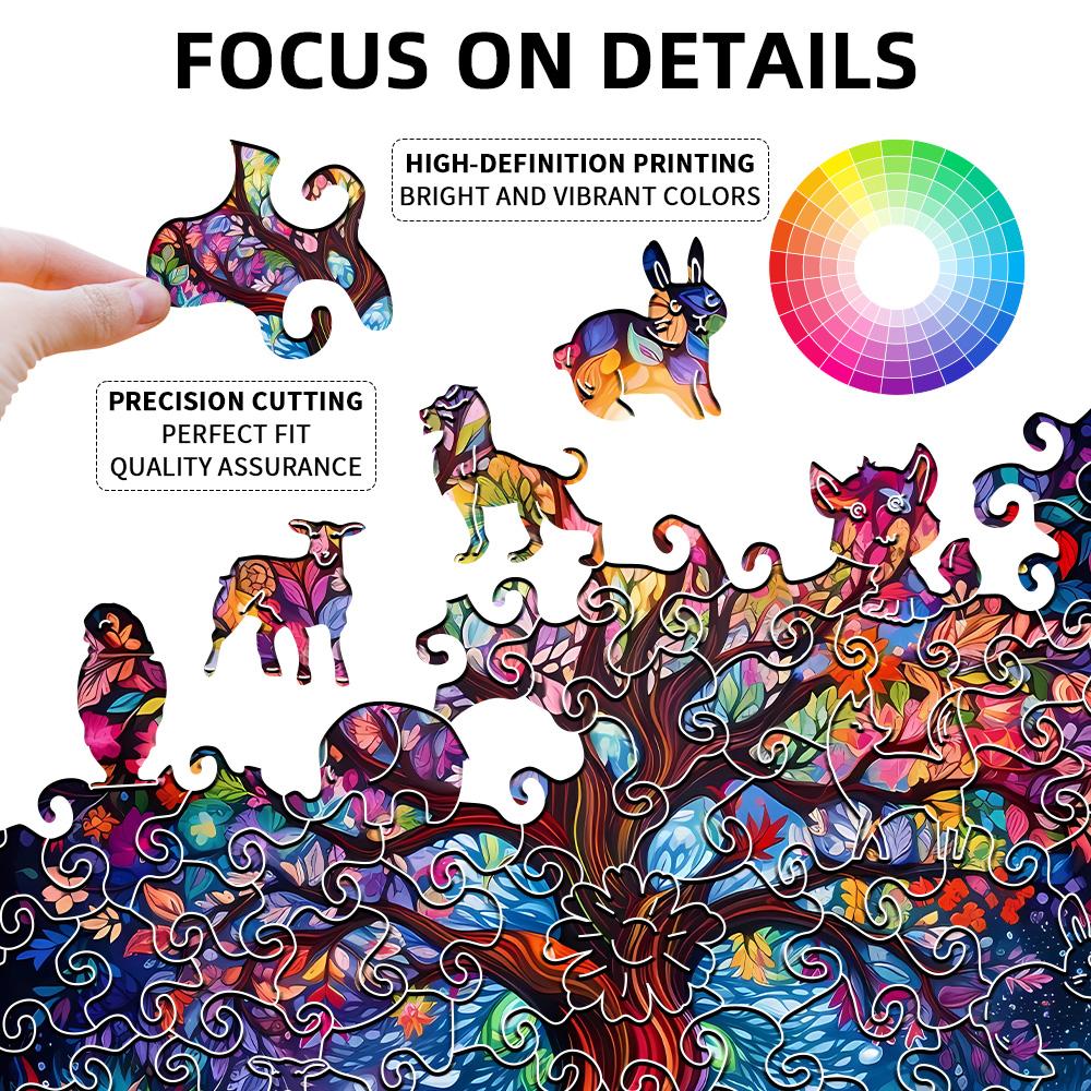 Best-selling The Tree of Life Theme Wooden Jigsaw Puzzles Irregular-shaped Puzzle Piece Educational Toys Suitable for Teens