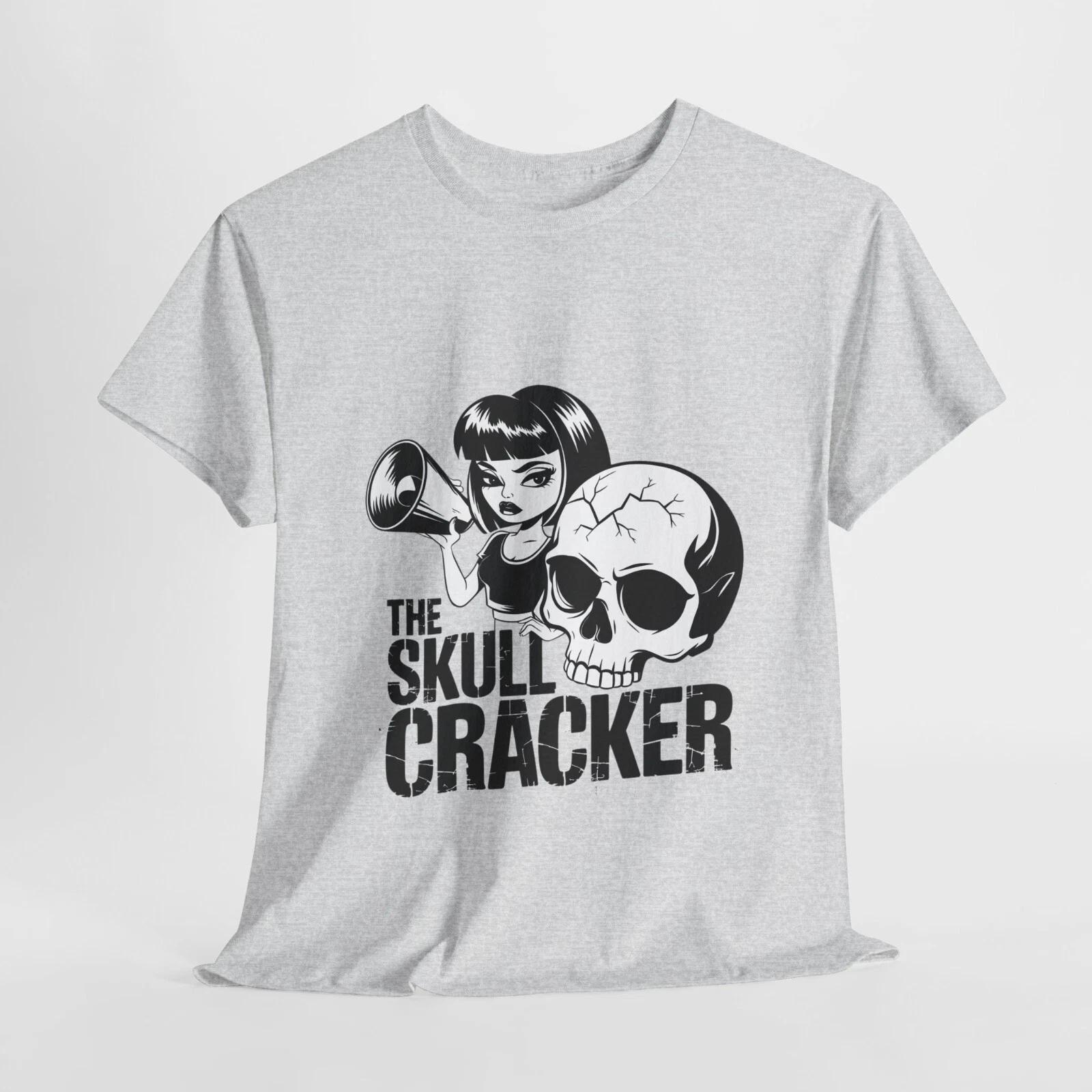 Skull Cracker Unisex Cotton Tee, Unique Graphic Tee, Edgy Apparel for Music tee M